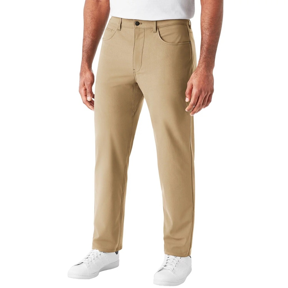 Member's Mark Men's Benton Performance Pant 40x32 Sandy Taupe Slim Fit Stretch